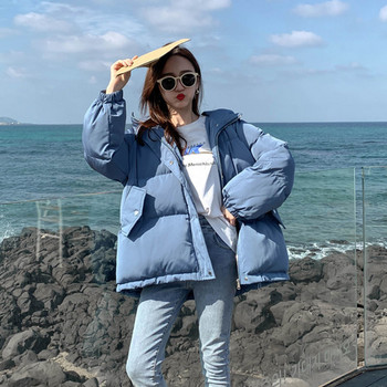 Големи зимни пухени якета за жени Дамски корейски широки палта с дълги ръкави Дамски паркове Модни топли палта и якета Дамски