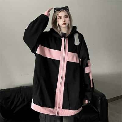 Cardigan cu glugă cu glugă 2023, jachete pentru femei, primăvară, toamnă, pentru studenți, cu fermoar, haine pentru femei JP728