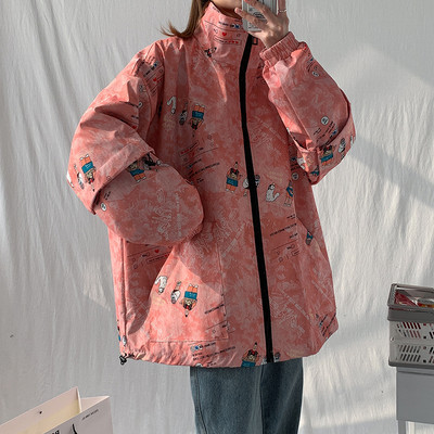 2023 Nove ženske proljetne jesenske jakne s printom Jakne Super labave Ležerne slike iz crtića Kaputi Ženska duga jakna Gornja odjeća D1087