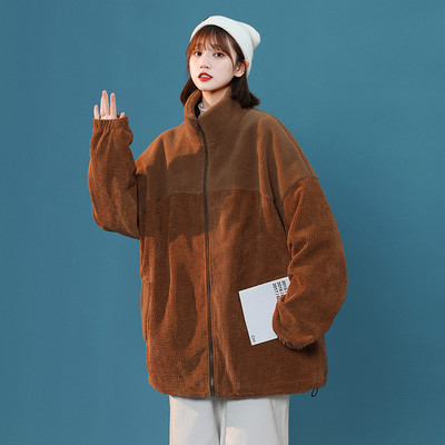 Jachete retro Îmbrăcăminte pentru femei, primăvară, toamnă, uniformă de baseball din catifea ocazional Jachete coreeane largi pentru fete îmbrăcăminte D953