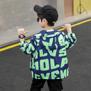 Μπουφάν για αγόρια Μοτίβο γράμμα για αγόρι παλτό Άνοιξη φθινόπωρο Παιδικό μπουφάν Casual Style Ρούχα για αγόρια