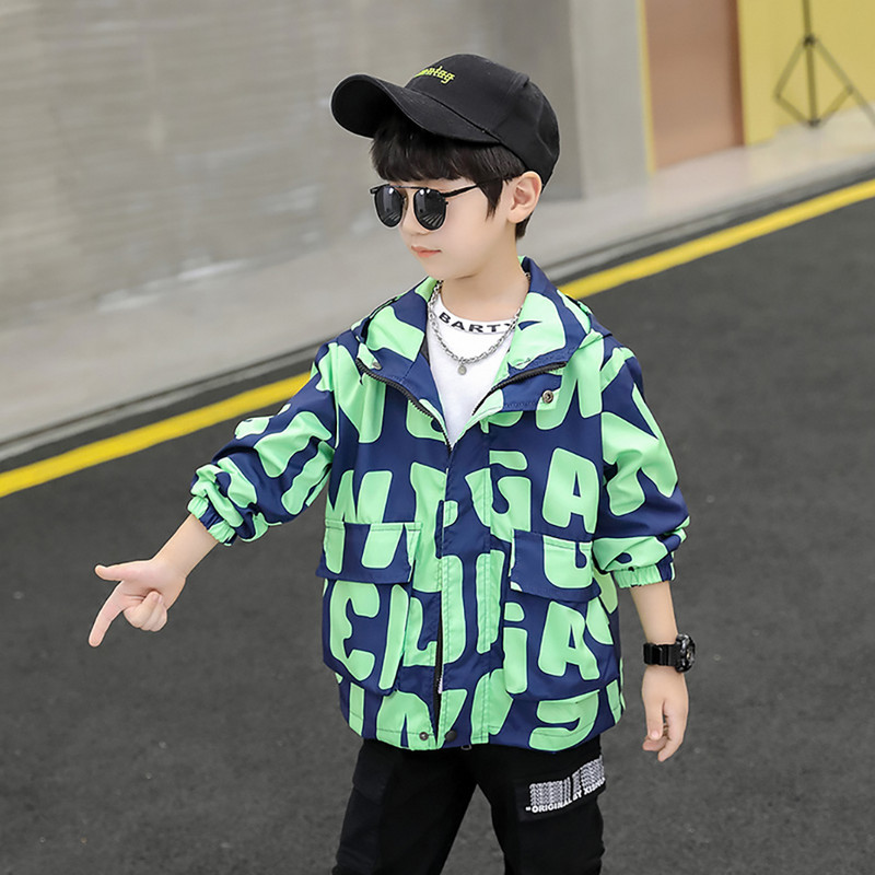 Jachetă pentru băieți, cu model de litere, haină pentru băieți, primăvară, toamnă, jachetă pentru copii, haine în stil casual pentru băieți
