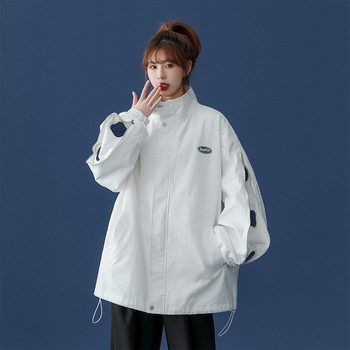 Ежедневни бели къси палта в стил Harajuku Дамско облекло Пролет Есен Тренчкоти Ежедневни якета Връхни дрехи за момичета jp221
