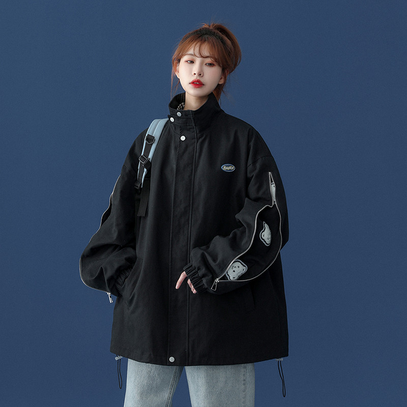 Ocazional stil Harajuku Paltoane scurte albe Îmbrăcăminte pentru femei primăvară toamnă Trenciuri Jachete casual Fete îmbrăcăminte exterioară jp221