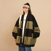 2022 nou jachetă casual de culoare contrastantă îmbrăcăminte pentru femei șic primăvară toamnă uniformă de baseball paltoane fete îmbrăcăminte exterioară D1648