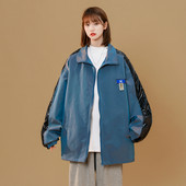 Läikiv helkurjakk Naiste riided Kevad sügis vabaaja jakid lahtised tänavapesapalli vormiriided mantlid tüdrukutele ülerõivad D954