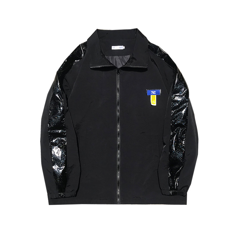 Läikiv helkurjakk Naiste riided Kevad sügis vabaaja jakid lahtised tänavapesapalli vormiriided mantlid tüdrukutele ülerõivad D954