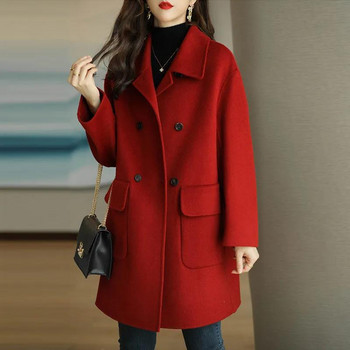 Tweed Coat Woman Φθινόπωρο και Χειμώνας New Age Reduction Πιο χοντρή κορεατική έκδοση Ζεστό Μεσαίου μήκους χαλαρό μικρό παλτό γυναίκα