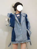 Cusături albastre retro, guler, jachete din denim, haine pentru femei, primăvară, toamnă, costume Harajuku, blugi, îmbrăcăminte exterioară jp419