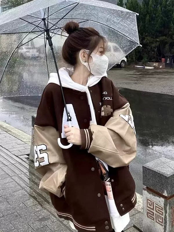 Nové jarné a jesenné kabáty 2022, dámske oblečenie, retro baseballové uniformy, bundy, dievčenské vrchné oblečenie, jesenné bundy Harajuku jp299