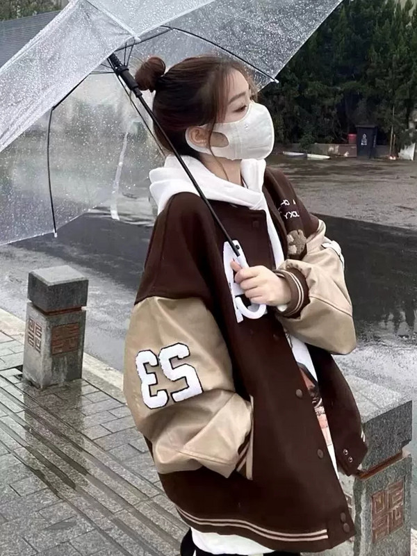 Nové jarné a jesenné kabáty 2022, dámske oblečenie, retro baseballové uniformy, bundy, dievčenské vrchné oblečenie, jesenné bundy Harajuku jp299