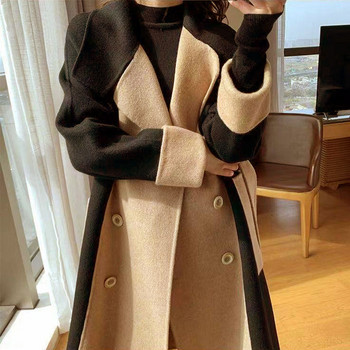 Γυναικεία Παλτό Vintage 2023 Φθινόπωρο, Χειμερινή Μόδα V - Λαιμόκοψη Μακρυμάνικα Μπουφάν με διπλό στήθος Γυναικεία κομψά παλτό