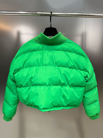 Модно, едноцветно, памучно подплатено яке с джоб и шнур DEAT Модно дамско свободно късо палто с дълъг ръкав 2023, зима 11P01680