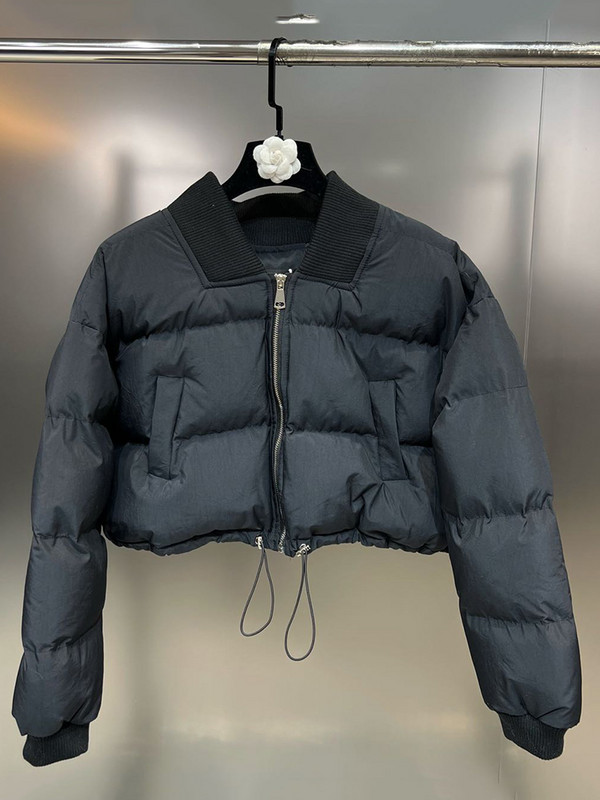 DEAT Fashion paprastas vienspalvis kišeninis raištelis su medvilne paminkštintas švarkas, moteriškas trumpas paltas ilgomis rankovėmis, 2023 m. žiemos 11P01680