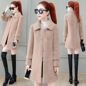 Mantocă din catifea din nurcă artificială pentru femei 2022, toamnă iarnă, coreeană, ocazională, la modă, haine de lână groase, mari, calde, lungi