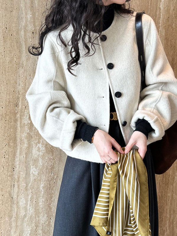 Palton de lână de înaltă calitate, 70% lână, scurtă de iarnă, pe două fețe