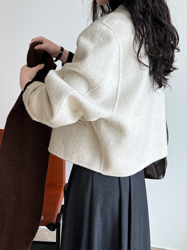 Palton de lână de înaltă calitate, 70% lână, scurtă de iarnă, pe două fețe