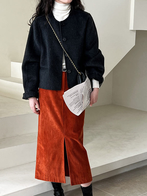 Palton de lână de înaltă calitate, 70% lână, scurtă de iarnă, pe două fețe