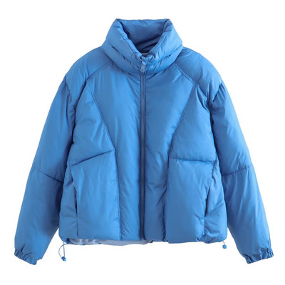 „Jyate Stand Collar“ vienspalvės striukės su užtrauktuku moterims, atsparios vėjui ir šalčiui, medvilninis paltas, moteriškas trumpas žiemos striukė