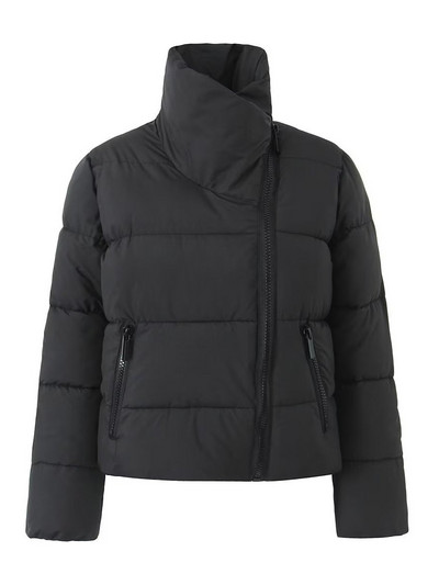 „Jyate Stand Collar“ vienspalvės striukės su užtrauktuku moterims, atsparios vėjui ir šalčiui, medvilninis paltas, moteriškas trumpas žiemos striukė