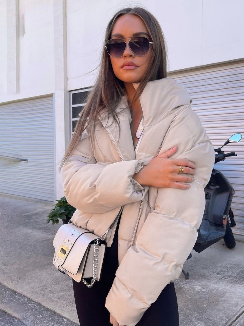 „Jyate Stand Collar“ vienspalvės striukės su užtrauktuku moterims, atsparios vėjui ir šalčiui, medvilninis paltas, moteriškas trumpas žiemos striukė