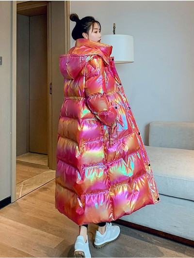 Iarna 2022, parka lungă, impermeabilă, jachetă căptușită din bumbac, pentru femei, cu glugă, haină groasă și caldă de zăpadă, îmbrăcăminte supradimensionată la modă