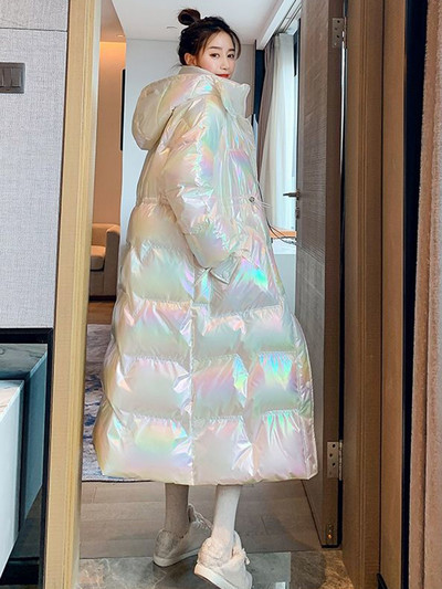 Iarna 2022, parka lungă, impermeabilă, jachetă căptușită din bumbac, pentru femei, cu glugă, haină groasă și caldă de zăpadă, îmbrăcăminte supradimensionată la modă