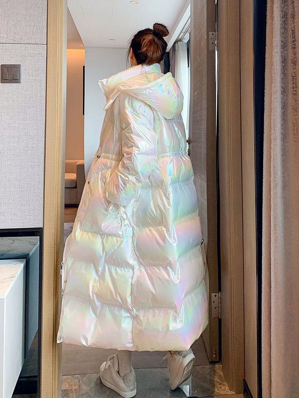 Iarna 2022, parka lungă, impermeabilă, jachetă căptușită din bumbac, pentru femei, cu glugă, haină groasă și caldă de zăpadă, îmbrăcăminte supradimensionată la modă