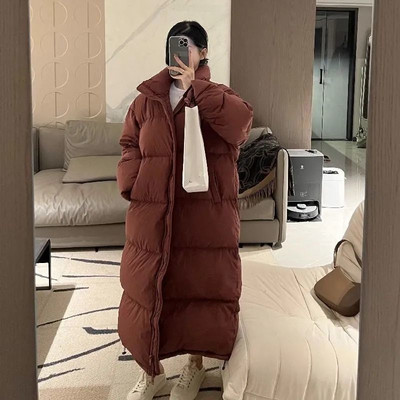 Jachetă de iarnă solidă Parka lungă pentru femei îngroșată supradimensionată Jachetă căptușită din bumbac X-Long Jachetă de iarnă Îmbrăcăminte pentru femei Nou