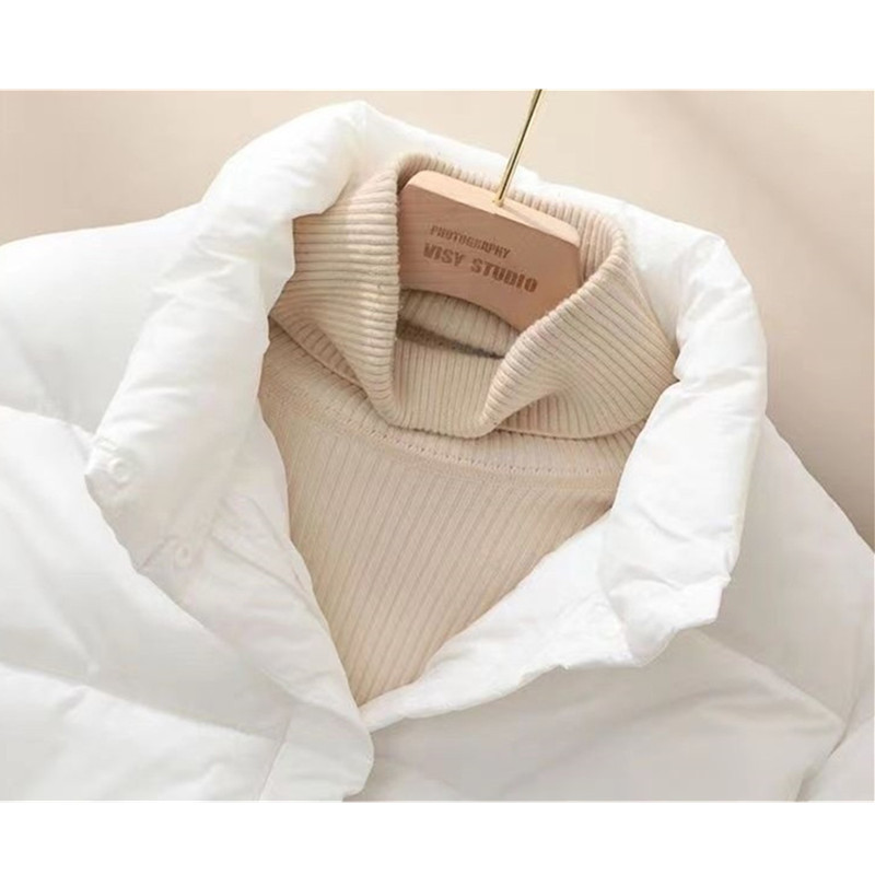 2023 m. nauja moteriška parko trumpa striukė žieminė stora medvilnė paminkštinti paltai, moteriški korėjietiški, laisvi pūkuoti parkai, stovintys moteriški apatiniai drabužiai