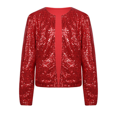 Jachetă cu paiete strălucitoare pentru femei, cardigan cu față deschisă, haină cu mânecă lungă, Blazer pentru nuntă, cocktail, petrecere, club