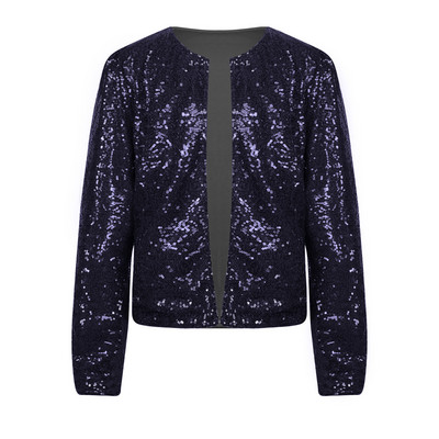 Jachetă cu paiete strălucitoare pentru femei, cardigan cu față deschisă, haină cu mânecă lungă, Blazer pentru nuntă, cocktail, petrecere, club