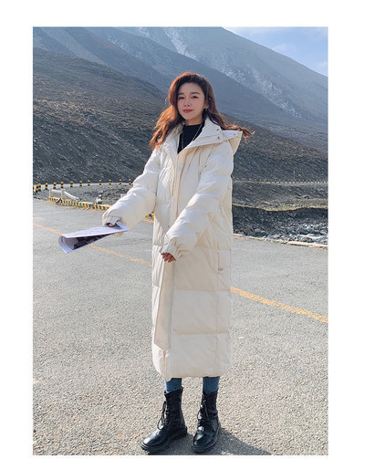 2023 Noua versiune coreeană a jachetei căptușite largi și explozive Jachetă căptușită peste genunchi în secțiune lungă de iarnă pentru femei