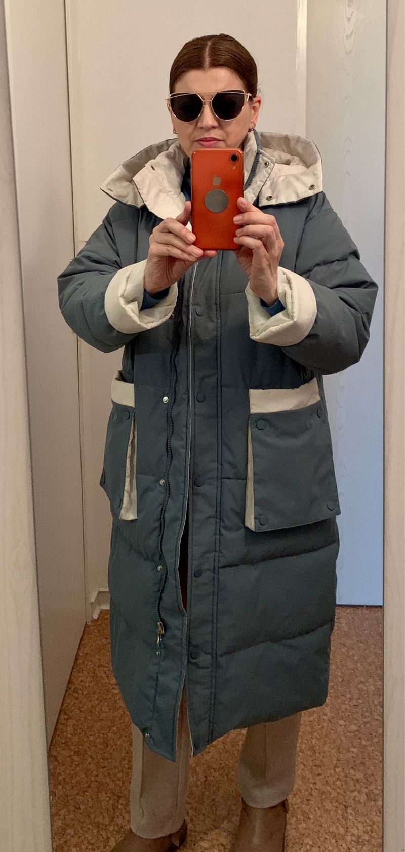 2023 Noua versiune coreeană a jachetei căptușite largi și explozive Jachetă căptușită peste genunchi în secțiune lungă de iarnă pentru femei