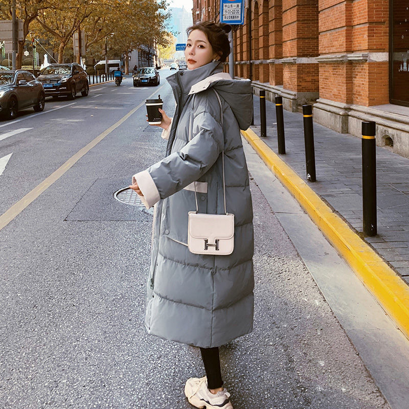 2023 Noua versiune coreeană a jachetei căptușite largi și explozive Jachetă căptușită peste genunchi în secțiune lungă de iarnă pentru femei