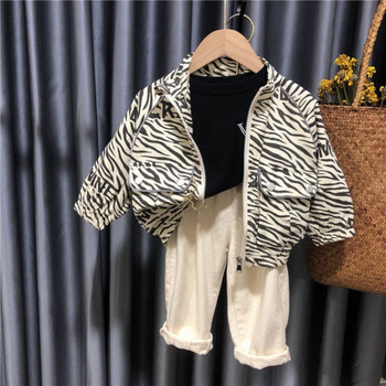 2023 Άνοιξη Φθινοπωρινά πανωφόρια τζιν παλτό με στάμπα Leopard Παιδικό casual μακρυμάνικο μπουφάν Baby Παιδικό Παιδικό Cool παλτό