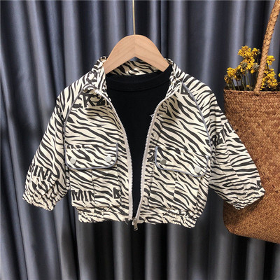 2023, primăvară, toamnă, îmbrăcăminte exterioară, cu imprimeu leopard, denim, jachetă ocazională pentru copii, cu mâneci lungi, pentru copii, pentru copii, haină cool