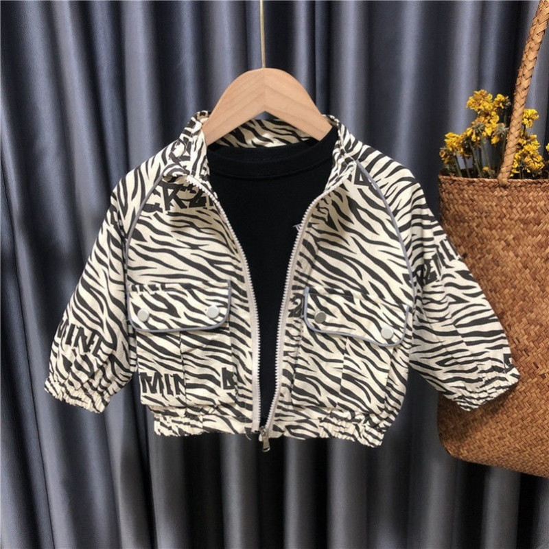 2023, primăvară, toamnă, îmbrăcăminte exterioară, cu imprimeu leopard, denim, jachetă ocazională pentru copii, cu mâneci lungi, pentru copii, pentru copii, haină cool