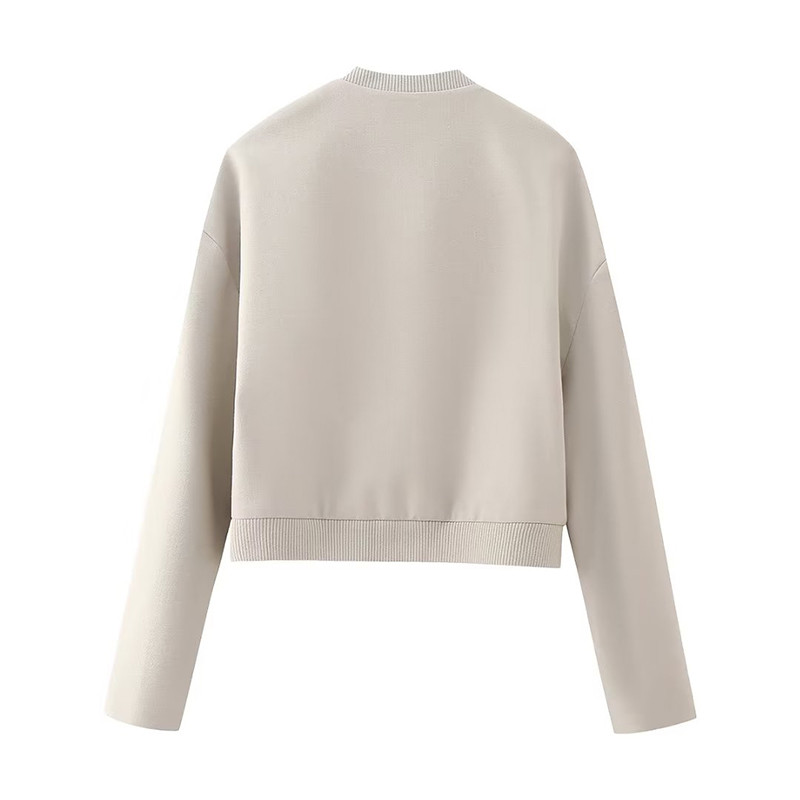 YENKYE Jachetă Bomber Vintage cu mânecă lungă pentru femei, cu un singur piept, ținute de toamnă pentru femei