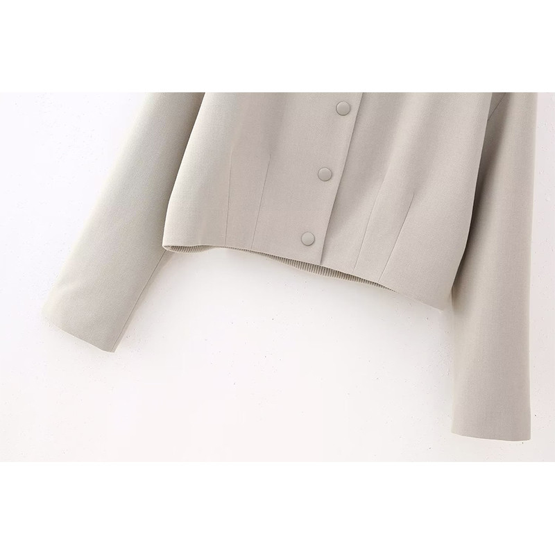 YENKYE Jachetă Bomber Vintage cu mânecă lungă pentru femei, cu un singur piept, ținute de toamnă pentru femei