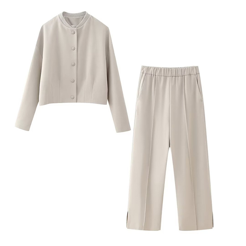 YENKYE Jachetă Bomber Vintage cu mânecă lungă pentru femei, cu un singur piept, ținute de toamnă pentru femei