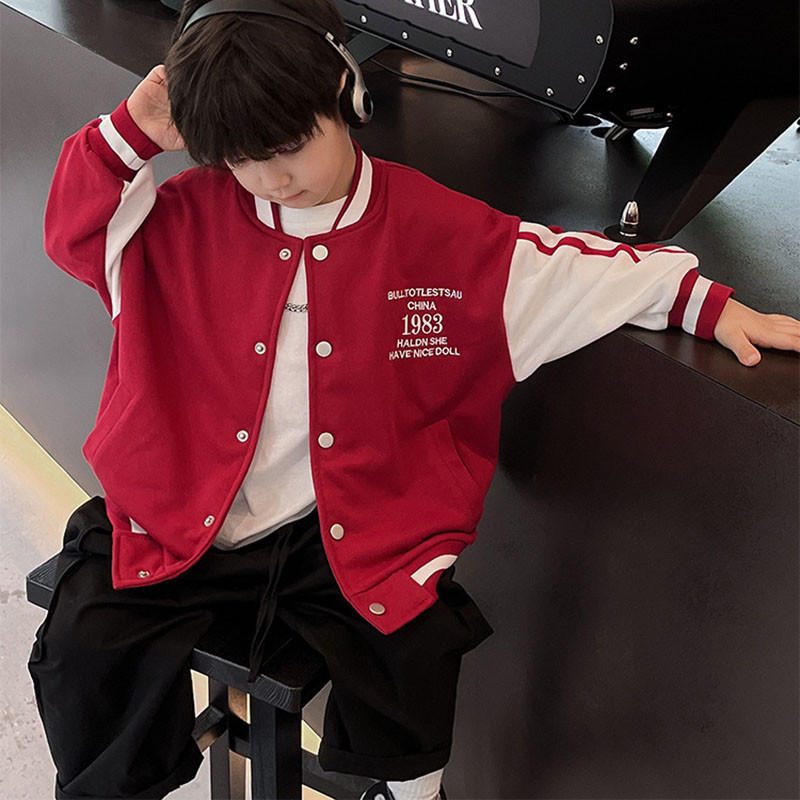 Imbracaminte exterioara pentru copii, toamna 2023, top pentru copii, cu litere coreene brodate, costum de baseball pentru baieti, tendinta 10-342