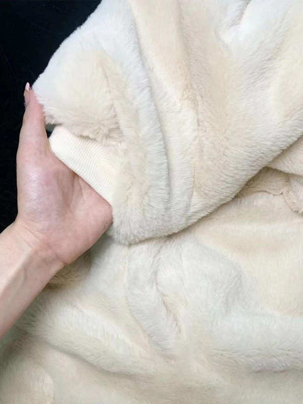 Korėjietiškas storas paminkštintas moteriškas striukė su gobtuvu, dvipusis laisvas trumpas, ilgomis rankovėmis, 2023 m. žieminis moteriškas užtrauktukas šiltas laisvalaikio paltas