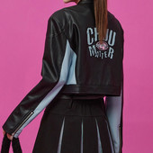 Jachetă americană casual din piele pu, 2023, nou contrast, versatilă, scurtă, cu fermoar, haine goth harajuku