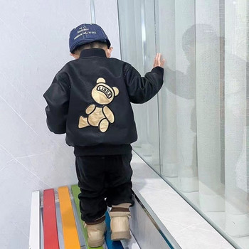 New Boy Jackets Δερμάτινα Παιδικά Παλτό Μόδα Παιδικά Εξωτερικά Ενδύματα Άνοιξη Φθινόπωρο 2023-021