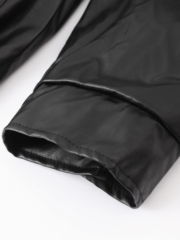 Geacă din piele retro pentru femeie groasă, cu mânecă lungă, cu rever cu mânecă lungă, caldă, largi, toamnă iarnă, haină nouă cu fermoar pentru femei