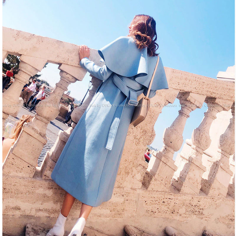 Moteriški drabužiai Vilnoniai mišiniai Striukės Vidutinio ilgio Kailis Žiema Šilta Korėjietiška Laisvos Varčios Pastorina Moteriški viršutiniai drabužiai