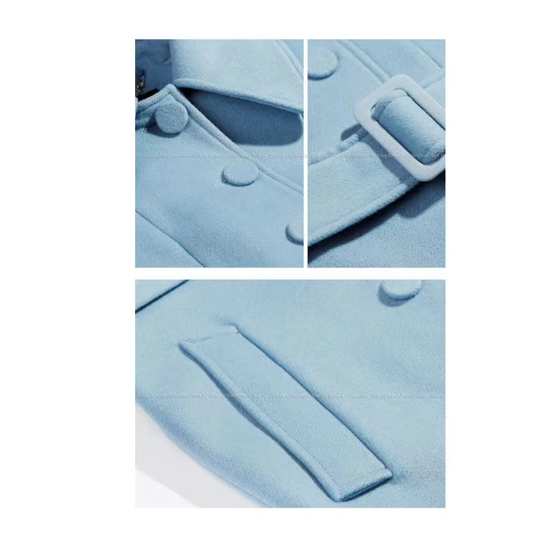 Moteriški drabužiai Vilnoniai mišiniai Striukės Vidutinio ilgio Kailis Žiema Šilta Korėjietiška Laisvos Varčios Pastorina Moteriški viršutiniai drabužiai