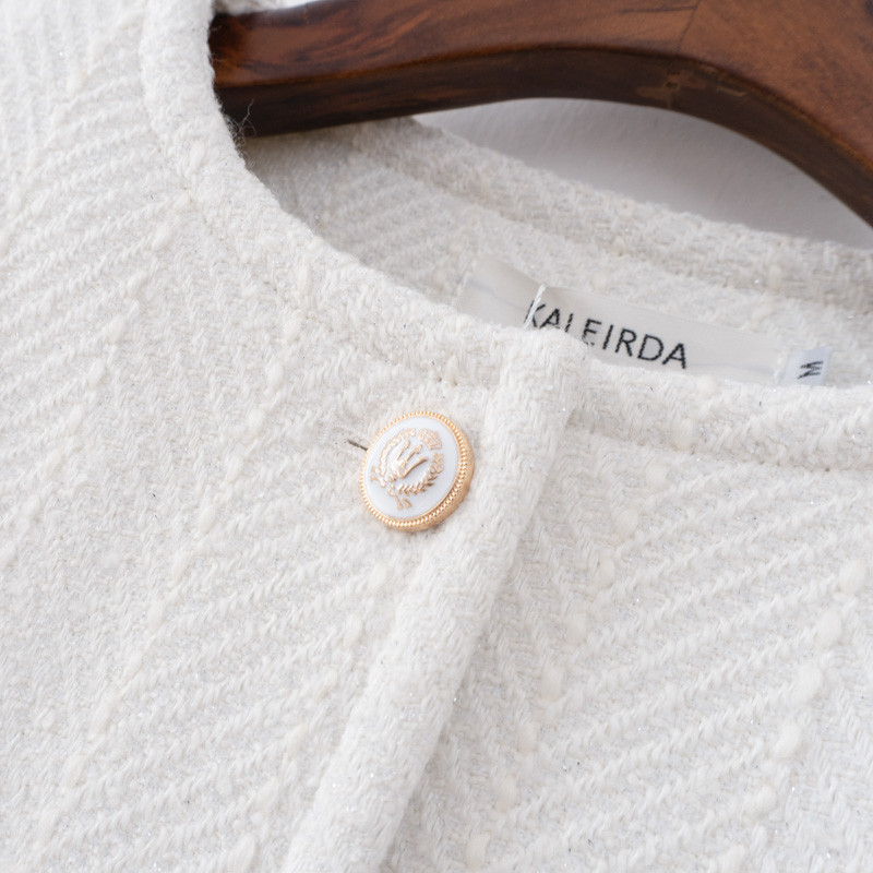 2023 Ženska Proljeće Jesen Novi dizajn Jakna od tvida i kaput Bijela gornja odjeća