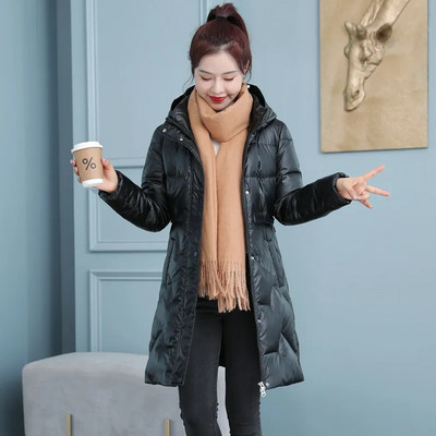 2023. aasta uus naiste talvejope, pikk mantel kapuutsiga, puuvillane polsterdatud jope Naiste soojad veekindlad välisrõivad, lumemantlid